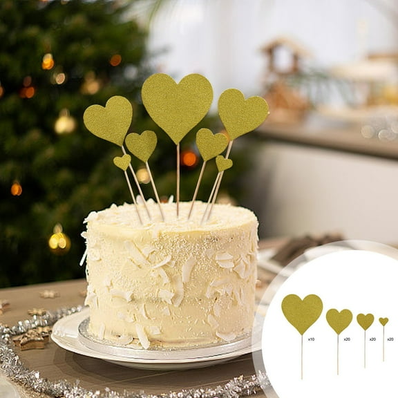 Ovzne 70-Piece Gold Wooden Heart Cocktail Picks – 3.54X4.72In Skewers For Appetizers, Fruit, Drink Garnishes, Christmas Parties Events – Disposable, Eco-Friendly Decor Supplies