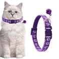 thumbnail image 1 of Ovzne Adjustable Cat Collar - Paw Print Design With Bell, Safety Breakaway Clasp Reflective Strip, 1 of 7