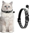 thumbnail image 1 of Ovzne Adjustable Cat Collar - Paw Print Design With Bell, Safety Breakaway Clasp Reflective Strip, 1 of 7