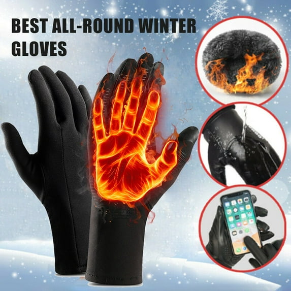 Ovzne All Weather Thermal Touchscreen Gloves - Winter Warm Ski Cycling Gloves, Water/Windproof, Polyester/Spandex, Sizes M/L/Xl