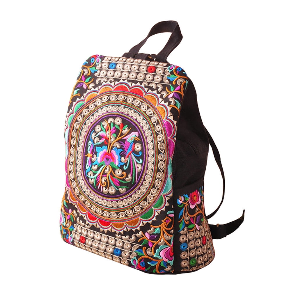 Ovzne Backpack, Vintage Embroidered Women Backpack Ethnic  display picture 3