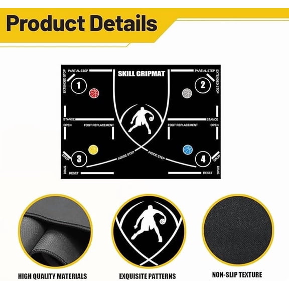 Ovzne Basketball Training Mat – Non-Slip Indoor Dribble Footwork Pad With Soundproof Design