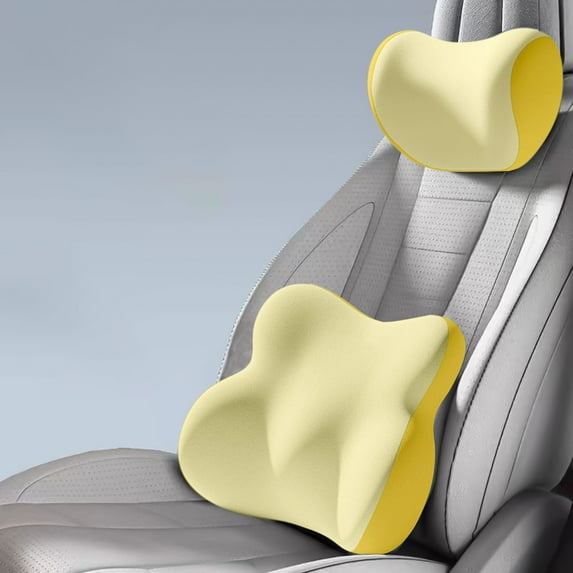 Ovzne Car Headrest Lumbar Cushion Set Colorful Lumbar Cushion Backrest Driving Seat Car Lumbar Support Neck Pillow