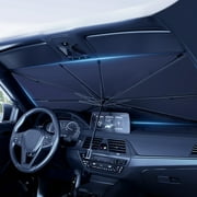 Ovzne Car Windshield Sunshade Umbrella, Retractable Thermal Insulation Sun Shade for Summer Vehicle Protection