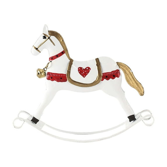 Ovzne Christmas Rocking Horse Ornament – Iron Hanging Decor For Tree Home