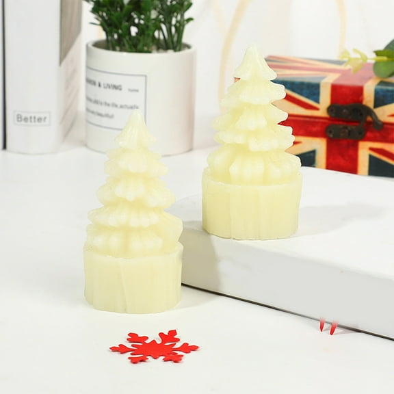 Ovzne Christmas Tree Led Flameless Candle - 3.94In Battery Powered Flickering Light, Ideal For Birthday Parties, Home, Bedroom Decor Christmas Tree Accents