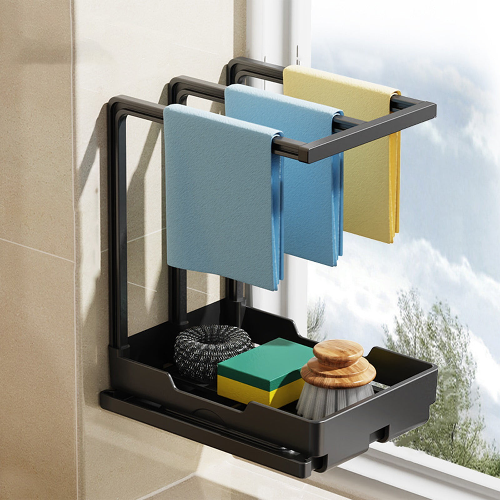 Ovzne Cloth Storage Rack – 18X16X12.5Cm Plastic Kitchen Organizing Rack ...