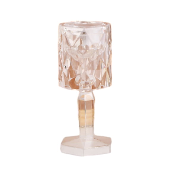 Ovzne Crystal-Inspired Decorative Table Lamp – Mini Transparent Ambient Light with Soft Glow for Bedroom, Living Room Office (White)