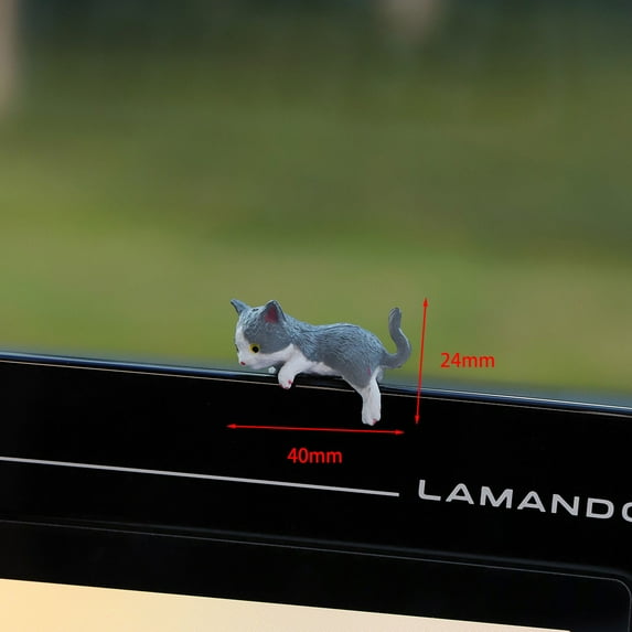 Ovzne Cute Mini Cat Car Ornament - Whimsical Figurine For Vehicle, Home Office Decor