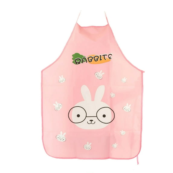 Ovzne Cute Pvc Waterproof Sleeveless Apron - Children's And Adult Kitchen Cooking Aprons With Printed, Home Oil Resistant Baking Cover