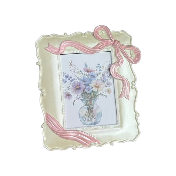 Ovzne Exquisite Pearl Photo Frame for Home Decor Desktop Display