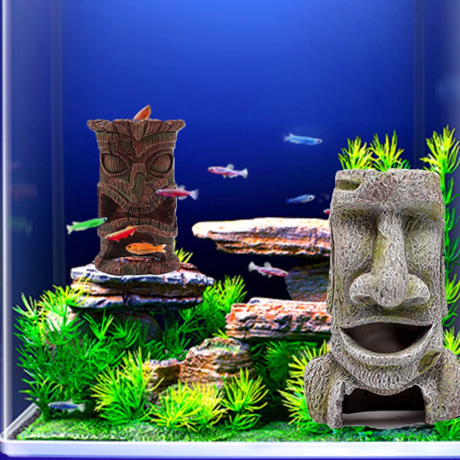 Ovzne Fish Tank Escape Cave European Style Decoration Ancient Castle Fish Tank Decoration Decoration Fish And Shrimp Escape House 2PC white Free Size