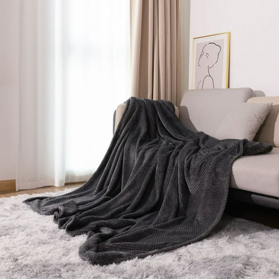 Ovzne Fleece Throw Blanket For Couch - Fuzzy Cozy Soft 43X60 Inches (110X150Cm) Blue Polyester Blanket, Versatile For Sofa, Pet Bed Home Decor, Airy Durable