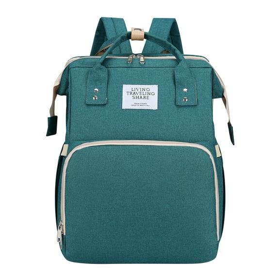 Ovzne Foldable Mummy Wrap Backpack - 42X32X22Cm Nylon Crib Bag, Portable Baby Bassinet With Large Capacity, Thermal Insulation Stroller Straps