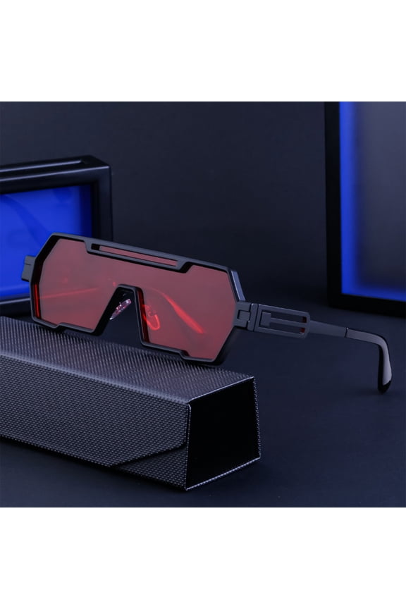 Futuristic Tech Style Metal Frame Driving Sunglasses Trendy Punk Design for Outdoor Sports Father's Day gift
