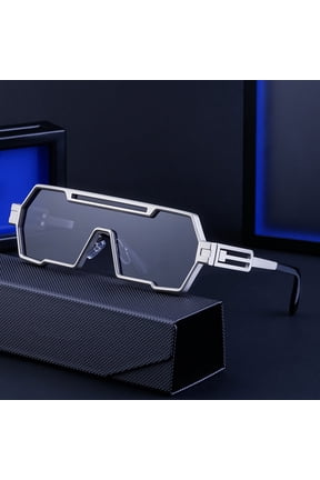 Futuristic Tech Style Metal Frame Driving Sunglasses Trendy Punk Design for Outdoor Sports Father's Day gift