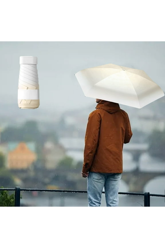 Gradient 6-Fold Umbrella, Vinyl Sunscreen, Compact Mini Design, Uv Protection Rainproof, Portable For Travel, Gift-Worthy