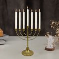 thumbnail image 1 of Ovzne Hanukkah Iron Multi-Head Candle Container, Wrought Iron Candle Carrier, Holds Diameter Candles, 1 of 6