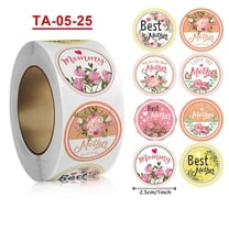 Ovzne Happy Mother’s Day Stickers 500 Pcs Mother’s Day Label Roll Stickers 8 Designs Flower Heart Self Adhesive Sealing Stickers Mothers Day Decals for Gift Box Card Envelope Seal Craft Decoration