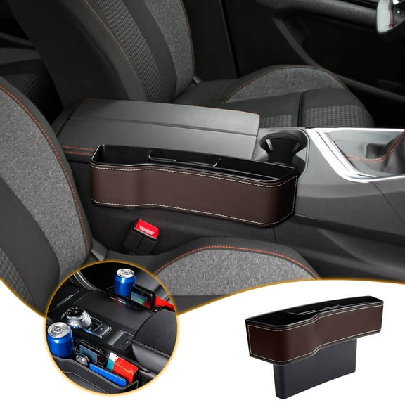 Ovzne High-Quality Car Seat Hollow Organizer - Multifunctional Leather Abs Storage Box, Gap-Filling Organizer For Keys, Cards, Phones More