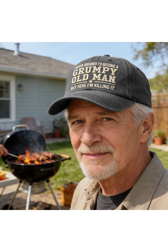 I Never Thought I’d Become A Hot-Tempered Old Man Embroidered Baseball Cap – Witty, Well-Crafted Comfortable