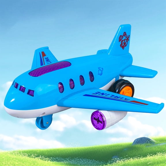 Ovzne Inertial Flight Plane Puzzle Toy – Colorful Light Simulation Airplane Model, Portable Plastic Toy