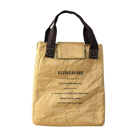 Ovzne Insulated Paper Lunch Bag With Aluminum Foil – Reusable,Leakproof Eco-Friendly Bento Bag