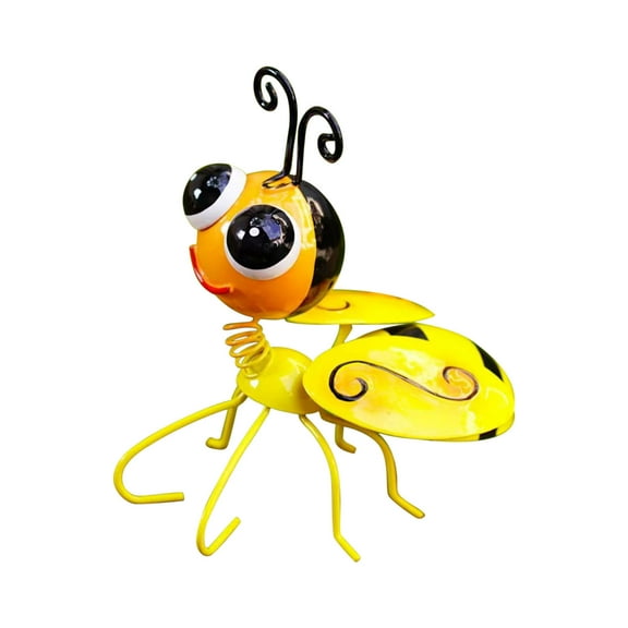 Ovzne Iron Metal Bee Wall Decoration Rust-Resistant 3D Garden Balcony Indoor Outdoor Ornament