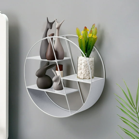 Ovzne Iron Wall Storage Decoration - 28X28X10Cm Wall Hanging Rack For Home Living Room, Metal Wall Storage Rack With Stylish Design