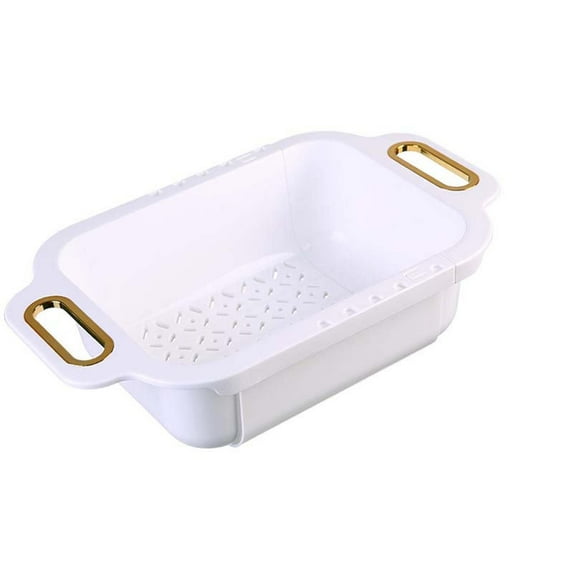 Ovzne Kitchen Sink Telescopic Organizer Basket – 45X21X9Cm, Multipurpose Strainer, Utensil Dish Holder, Adjustable For Sinks