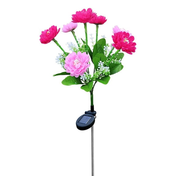 Ovzne LED Solar Snow Garden Light – Red Artificial Flower Stake Lamp for Pathway, Yard & Wedding Decor