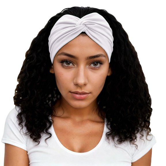 Ovzne Ladies' Wide Vintage Headscarf with Knotted Headband – 70s-Inspired Chiffon Hair Wrap for Boho French Styles