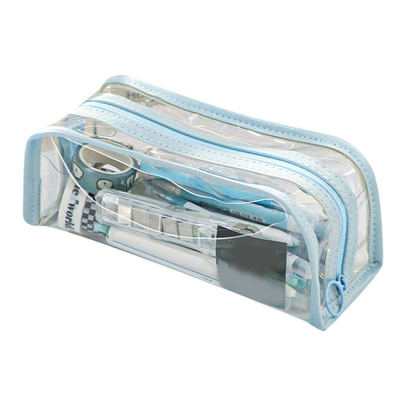 Ovzne Large Capacity Transparent Multifunctional Stationery Pencil Case - Portable With Handle, Detachable Pen Holder, Ideal For Students Professionals