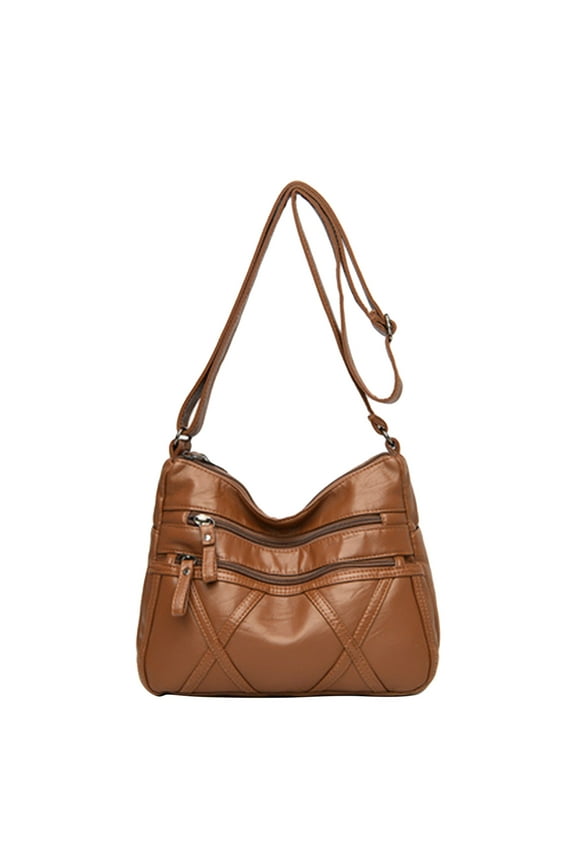 Large Crossbody Bags Soft Leather Shoulder Bag Ladies Shoulder Handbags Purse and Wallet Set for Women Totes Hobo Purses, Large Capacity Soft Leather Bag Coffee