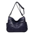 thumbnail image 1 of Ovzne Large Crossbody Bags Soft Leather Shoulder Bag Ladies Shoulder Handbags Purse and Wallet Set for Women Totes Hobo Purses, Large Capacity Soft Leather Bag S_Dark Blue,Thicker, 1 of 2