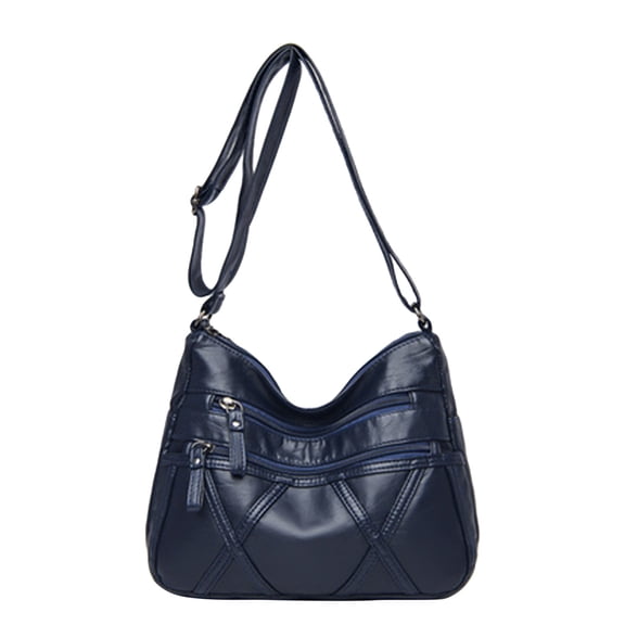 Ovzne Large Crossbody Bags Soft Leather Shoulder Bag Ladies Shoulder Handbags Purse and Wallet Set for Women Totes Hobo Purses, Large Capacity Soft Leather Bag Blue