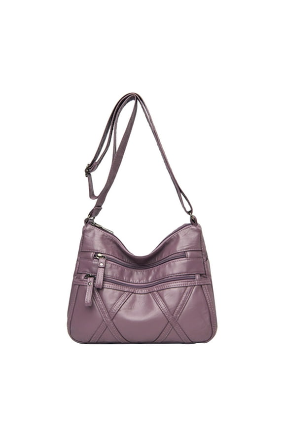 Large Crossbody Bags Soft Leather Shoulder Bag Ladies Shoulder Handbags Purse and Wallet Set for Women Totes Hobo Purses, Large Capacity Soft Leather Bag Purple