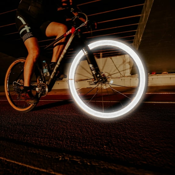 Ovzne Led Bike Spoke Light, S Type Tire Design, 4.92X1.38In Size, Plastic Material, 6 Light Colors 3 Modes, Night Ride Outdoor Cycling Equipment With Included Button