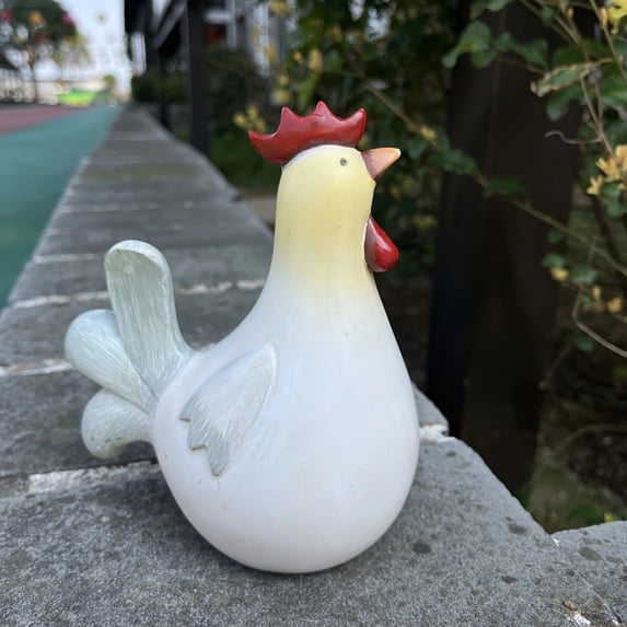 Ovzne Lovely Cute Hen Chicken Baby Resin Statue – Garden, Porch, Living Room, Windowsill Decoration | High-Quality Resin, Two Sizes Optional | Indoor/Outdoor Use