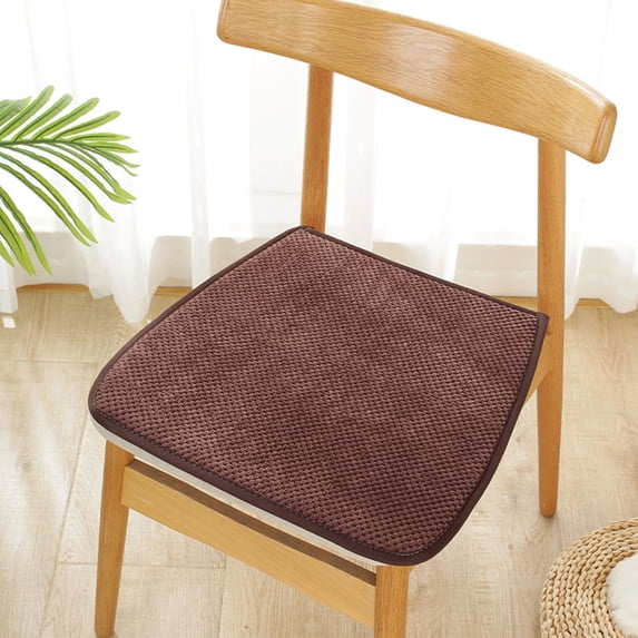 Ovzne Memory Foam Chair Cushions, Comfortable Pads for Dining Room, Kitchen Table, Office Chairs, Stay in Place Backing, Comfortable Microfiber Seat Pad Cushion Brown