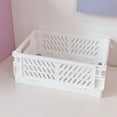 thumbnail image 1 of Ovzne Mini Foldable Plastic Storage Basket with Handles - Compact Organizing Crate for Desks, Bedrooms, Kitchens More, Space-Saving Foldable Design, 1 of 2
