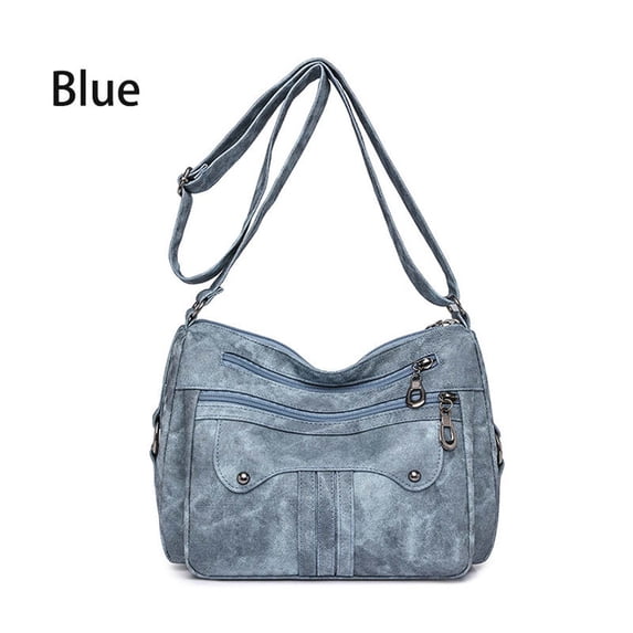Ovzne Multi Functional Large Capacity Shoulder Bag - Washed Leather, Fashionable Mom Bag With Adjustable Straps