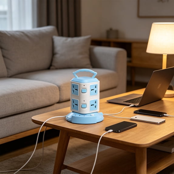 Ovzne Multi Plug Power Strip with Long Extension Cord, USB Charging Station for Home Office Dorm