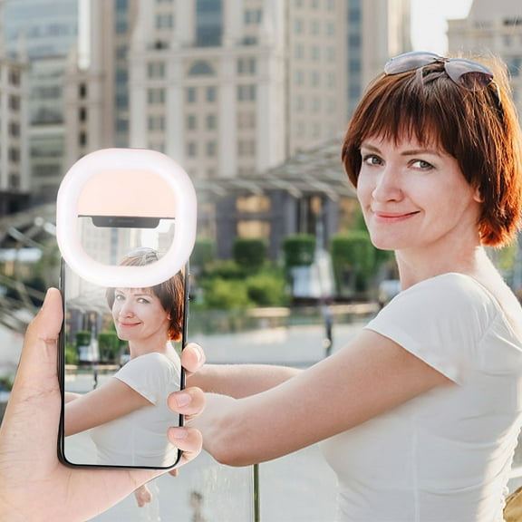 Ovzne New Mobile Phone Filling Light,Led Live Selfie Ring Gift, Beauty Selfie Charging Mini Filling Light,Science And Technology Lighting