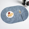 thumbnail image 1 of Ovzne Oval Cloth Grain Leather Placemat - 43X30×0.2Cm (16.92×11.81×0.07In) Beige, Oil-Proof, Heat-Insulating Western Food Mat, Non-Slip Home Hotel Dining Table Decor, 1 of 6