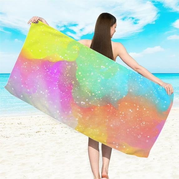 Ovzne Oversized Beach Towel For Adults And Kids, Quick Drying Towels, Pool, Spa, Resort, Hotel, Camping, Travel, Super Absorbent, Multicolor Beach Towels, Coastal Resort Collection
