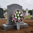 thumbnail image 1 of Ovzne Peacock Roses Artificial Flower Bouquet for Cemetery Holiday Memorial Decoration, 1 of 6