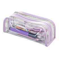 Ovzne Large Capacity Transparent Multifunctional Stationery Pencil Case - Portable With Handle, Detachable Pen Holder, Ideal For Students Professionals