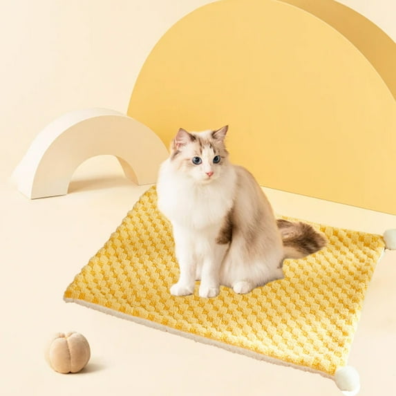 Ovzne Pet Mat, 70*50*4Cm, Fiber Material, Milk Velvet Texture, Suitable For Dogs And Cats, All-Season Use, Easy To Clean