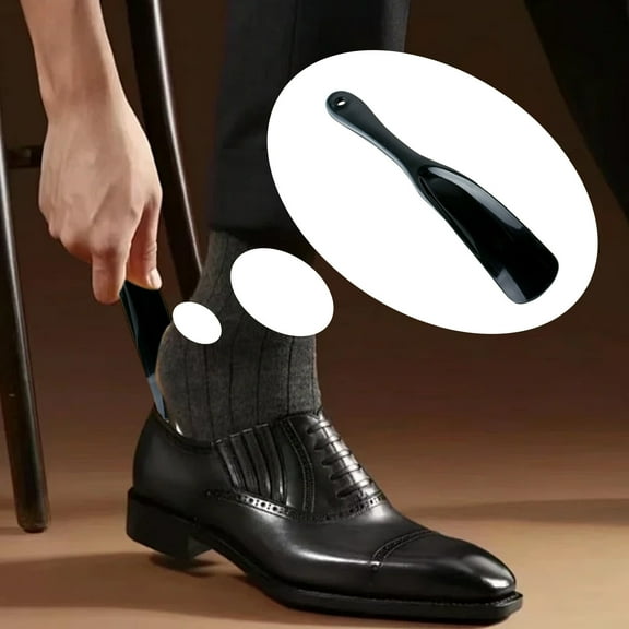 Ovzne Plastic Shoe Horn, Hangable Design, No Bending Needed With Long Handle, Suitable For Home Bathroom, Fits Flat Shoes/High Heels/Sneakers, Size 7.68X1.38X0.79In